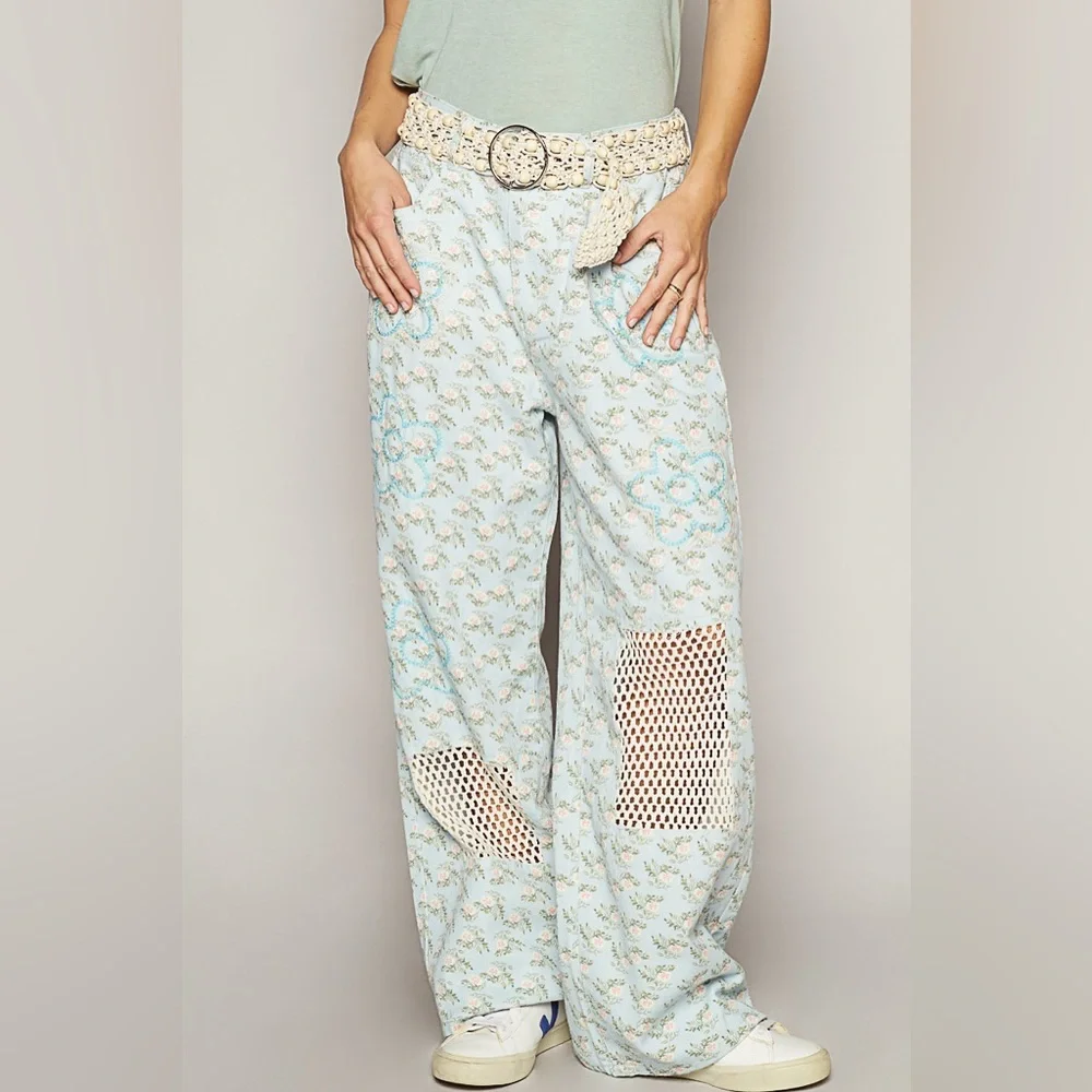 New! Belt13 Cream Leatherette belt with beads - Picture 7 of 11